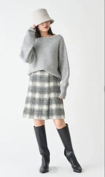 [ 택 포함 미사용 새상품 ] CELFORD 랩풍 샤기 스커트 36