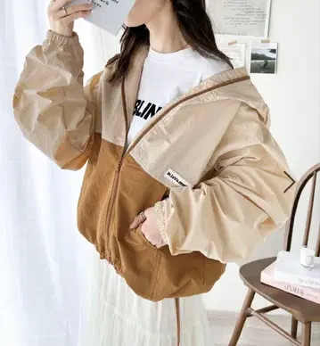 L 사이즈 JaVa 콜라보 바이컬러 나일론 자켓