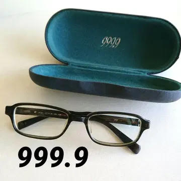 999.9 블랙 프레임 안경 케이스 포함 스퀘어 안경 포나인즈