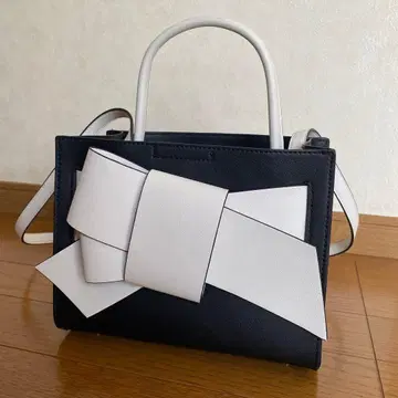 FRAY I.D 바이컬러 리본 미들 백