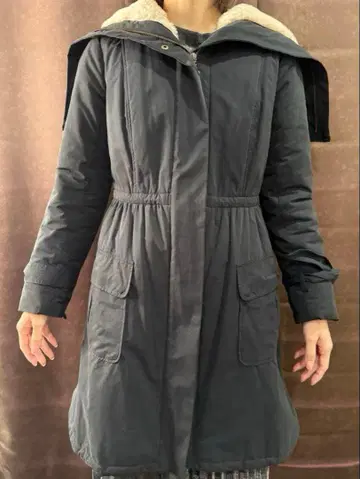 TOCCA 블랙 플리스 라이닝 모즈 코트