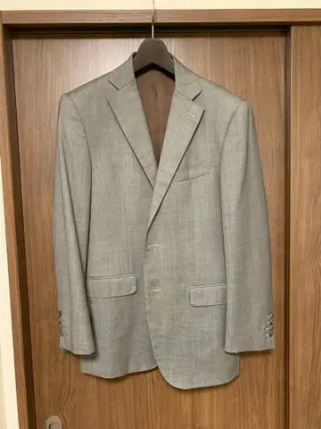 가을 겨울용 수트 (상의만) 그레이 무지와 네이비 체크 세트