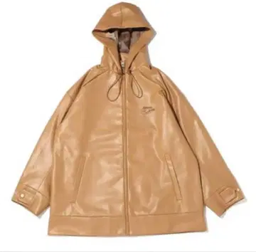 atmos pink 집업 인조 가죽 빅 후디