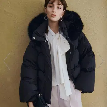 FRAY I.D 후드 퍼 숏 다운 코트