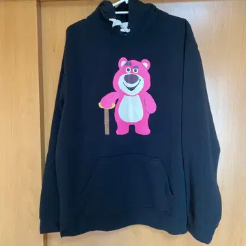 후드 부착 맨투맨 블랙