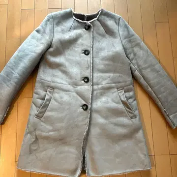 Ray BEAMS 그레이 무스탕 코트