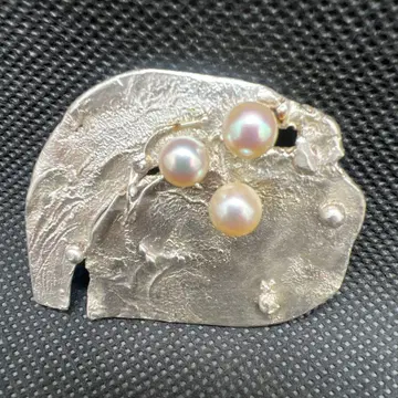 실버 진주 디자인 브로치 재명 핸드메이드 특제 와 액세서리