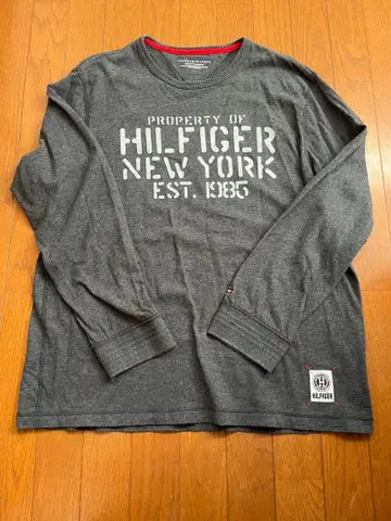 TOMMY HILFIGER 그레이 긴팔 T셔츠 XXL