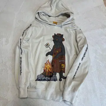 go slow caravan 고슬로우캐러밴 후드티 고양이 모닥불