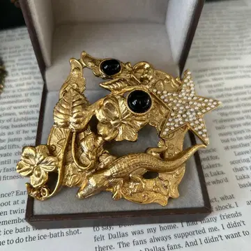 미국제 빈티지 브로치 악어 별