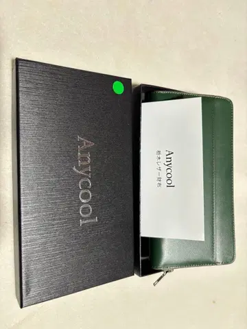 Anycool 그린 가죽 장지갑