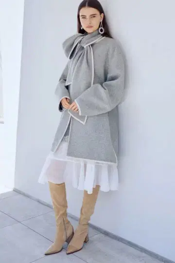 폭시 디어 [ Marion coat ] 헤더 그레이 프리