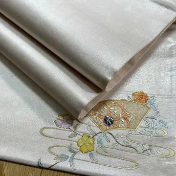 북 패턴 후쿠로 오비 나전 지화문 금채 원 포인트 순수 실크 537