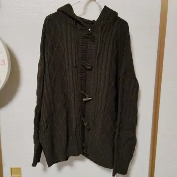 antiqua 브라운 후드 부착 가디건