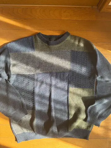 BILL BLASS 패치워크 니트 스웨터 M