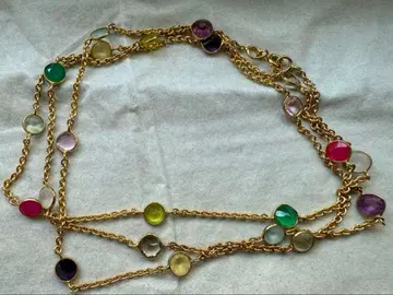 멀티 컬러 롱 목걸이 인도 주얼리