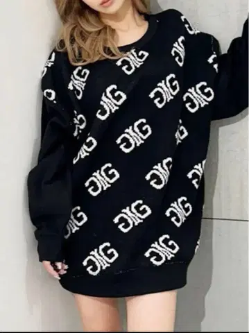 CYDA 니트 도킹 맨투맨 상의 블랙