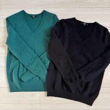 UNIQLO 캐시미어 스웨터 M 사이즈 2색 세트