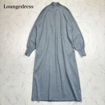 라운지 드레스 하이넥 총침 니트 원피스