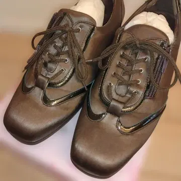 Wacoal 브라운 레이스업 스니커즈 23.5cm