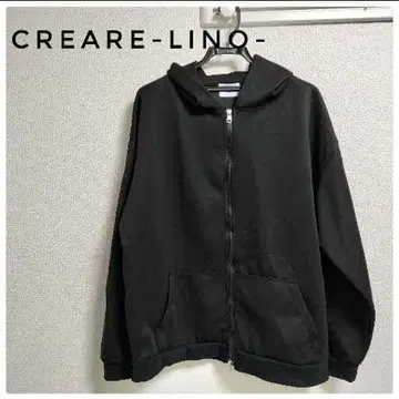 [ 새상품급 ] CREARE-LINO 블랙 후드티 후드 부착 클레어리노