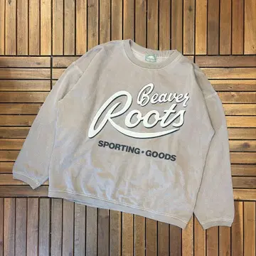 캐나다제 Beaver Roots 맨투맨 풀오버 플로키 프린트