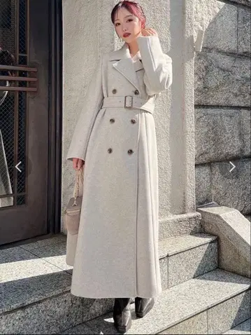 RESEXXY 플레어 디자인 롱 코트 베이지 s