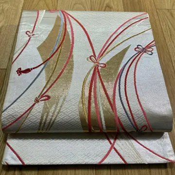 육통 무늬 후쿠로 오비 삼송 오리지널 다발 끈 금은사 순수 실크 538