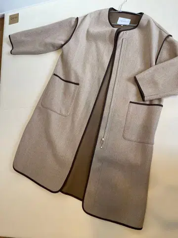 유나이티드 애로우즈 36 사이즈 파이핑 베이지 롱 코트