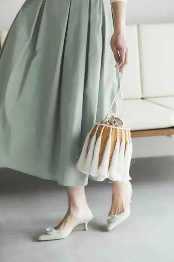 택 포함 미사용 새상품 세븐텐 seventen 하이웨스트 스커트 민트