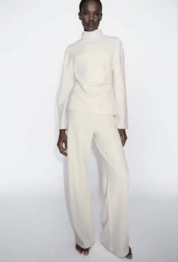 Zara 잡지 게재 택 포함 터틀넥 팬츠 셋업 와이드