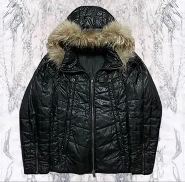 00년대 헤이세이 갸루 퍼 다운 베스트 광택 시크 스타일 그런지 y2k