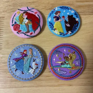 디즈니 자수 캔뱃지 세트