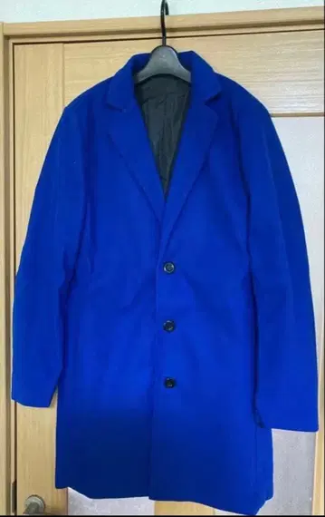 롱 코트 트렌치코트 체스터 코트 블루 파랑 코트 후드 없음