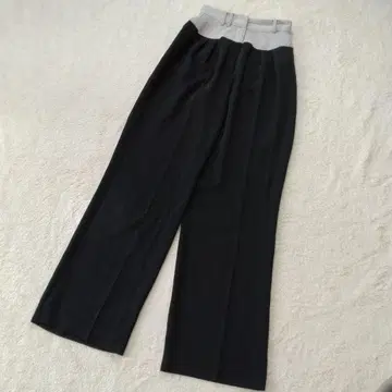 MELT THE LADY switched slacks pants 바이컬러