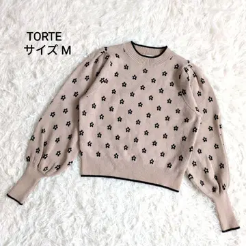 [ 새상품급 ] 토르테 브라운 꽃무늬 니트 사이즈 M