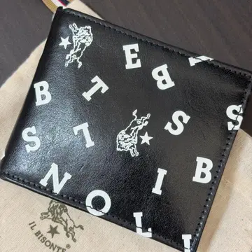 [ 미사용 새상품 ] 일비종떼 로고 이단 접이식 지갑 블랙