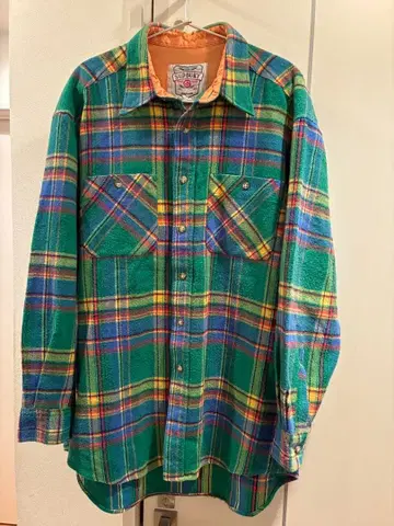 90s [ SUDBURY ] 플란넬 셔츠 그린 파랑 빨간색 노랑 체크