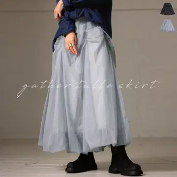 안티카 새상품급 인기 완판템 개더 샤샤 스커트 그레이