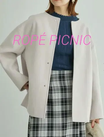 로페피크닉 노카라 저리 멜톤 코트