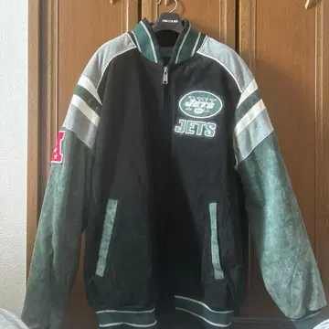 NEW YORK JETS 바시티 자켓 블랙/그린 레어 미식축구
