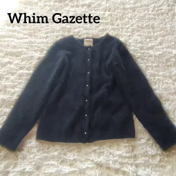 새상품급 윔 가젯 라쿤 크루넥 가디건 모헤어 니트 복슬복슬