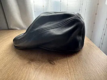 SCHOTT BROS. 블랙 가죽 헌팅 모자