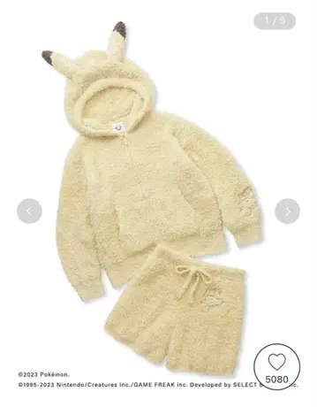 포켓몬 슬립 피카츄 후드티 & 숏팬츠 세트 제라피케