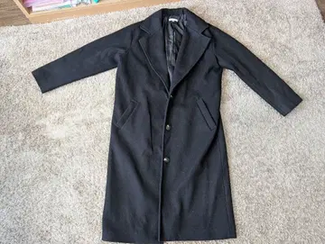 FUN 블랙 롱 코트 M 사이즈