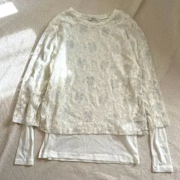 FREAK'S STORE 라메 레이스 레이어드 풀오버 페미닌 봄