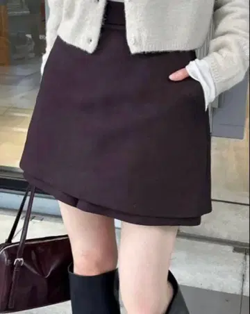 mystic 레이어드 미니 치마바지 브라운 사이즈 1