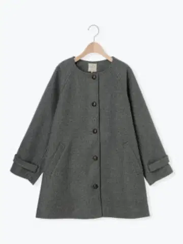 Samansa Mos2 SM2 울리 라이크 미들 기장 크루넥 코트