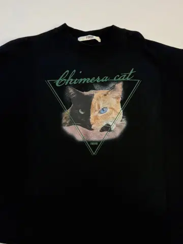 FURFUR 고양이 프린트 블랙 트레이닝복