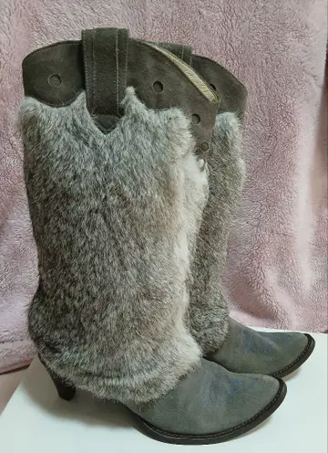 H.A.K 퍼 하이컷 부츠 그레이 계열